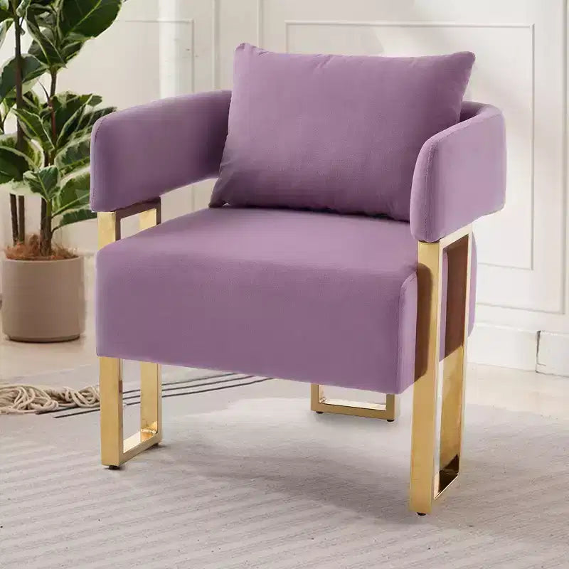 Set of 2 Modern Upholstered Accent Chairs with Gold Metal Legs for Living Room, Bedroom, or Office