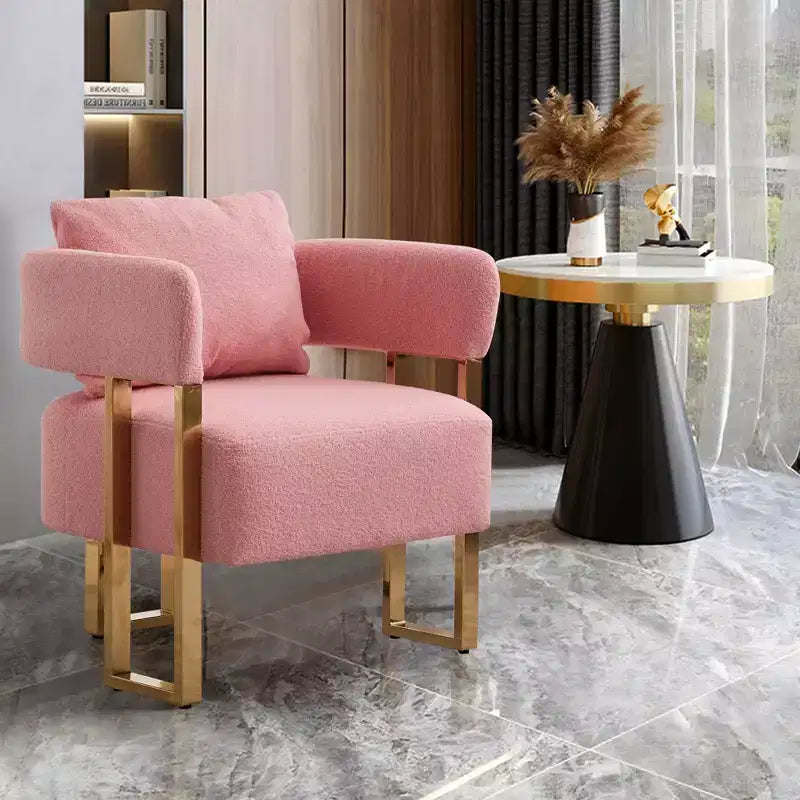 Set of 2 Modern Upholstered Accent Chairs with Gold Metal Legs for Living Room, Bedroom, or Office