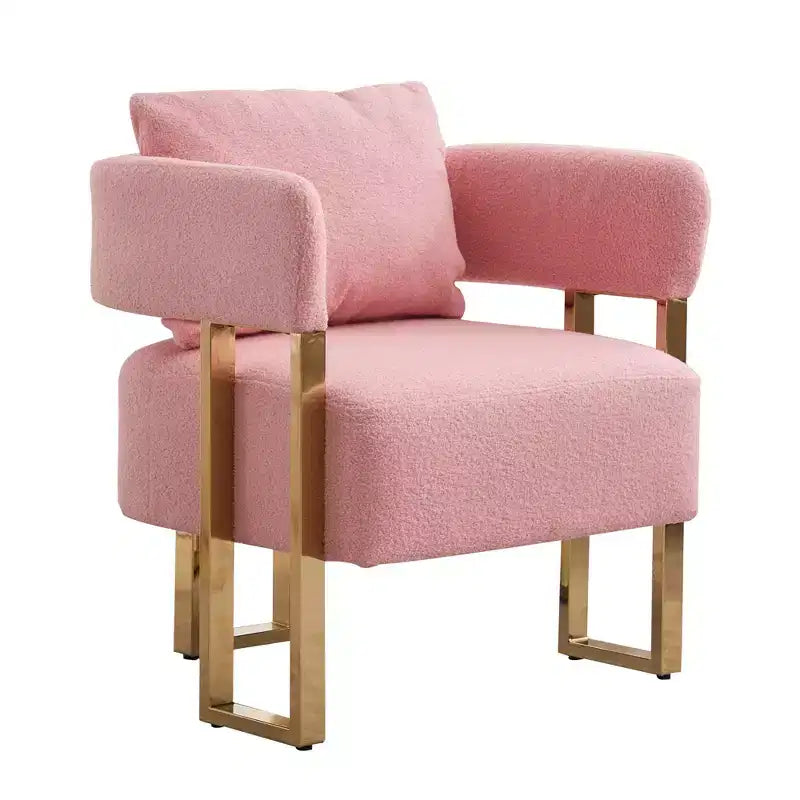 Set of 2 Modern Upholstered Accent Chairs with Gold Metal Legs for Living Room, Bedroom, or Office