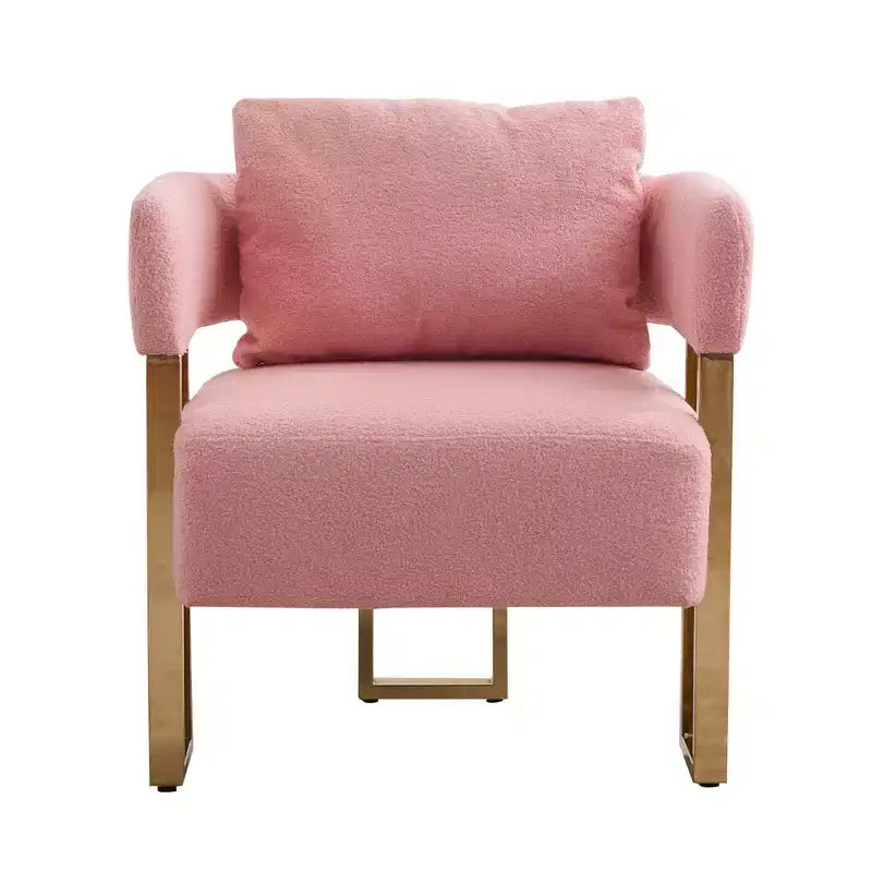 Set of 2 Modern Upholstered Accent Chairs with Gold Metal Legs for Living Room, Bedroom, or Office