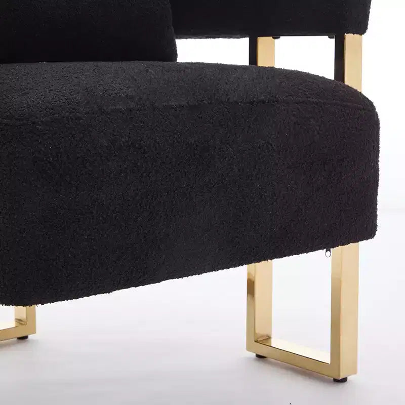 Set of 2 Modern Upholstered Accent Chairs with Gold Metal Legs for Living Room, Bedroom, or Office