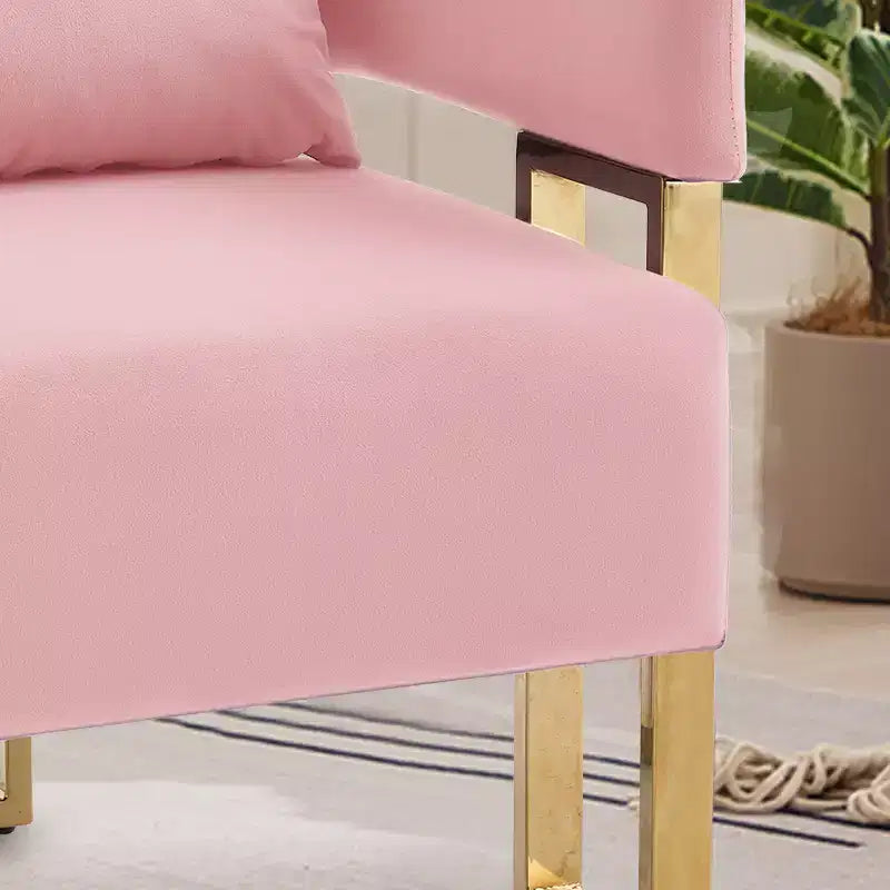 Set of 2 Modern Upholstered Accent Chairs with Gold Metal Legs for Living Room, Bedroom, or Office