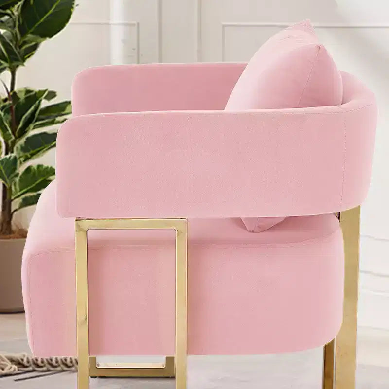 Set of 2 Modern Upholstered Accent Chairs with Gold Metal Legs for Living Room, Bedroom, or Office