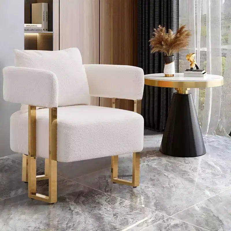 Set of 2 Modern Upholstered Accent Chairs with Gold Metal Legs for Living Room, Bedroom, or Office