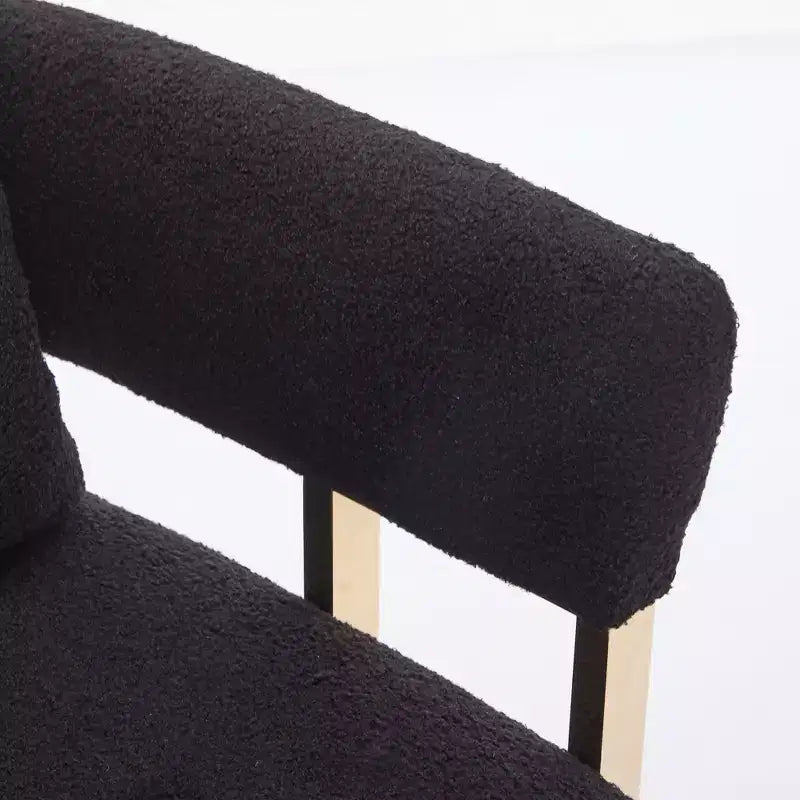 Set of 2 Modern Upholstered Accent Chairs with Gold Metal Legs for Living Room, Bedroom, or Office
