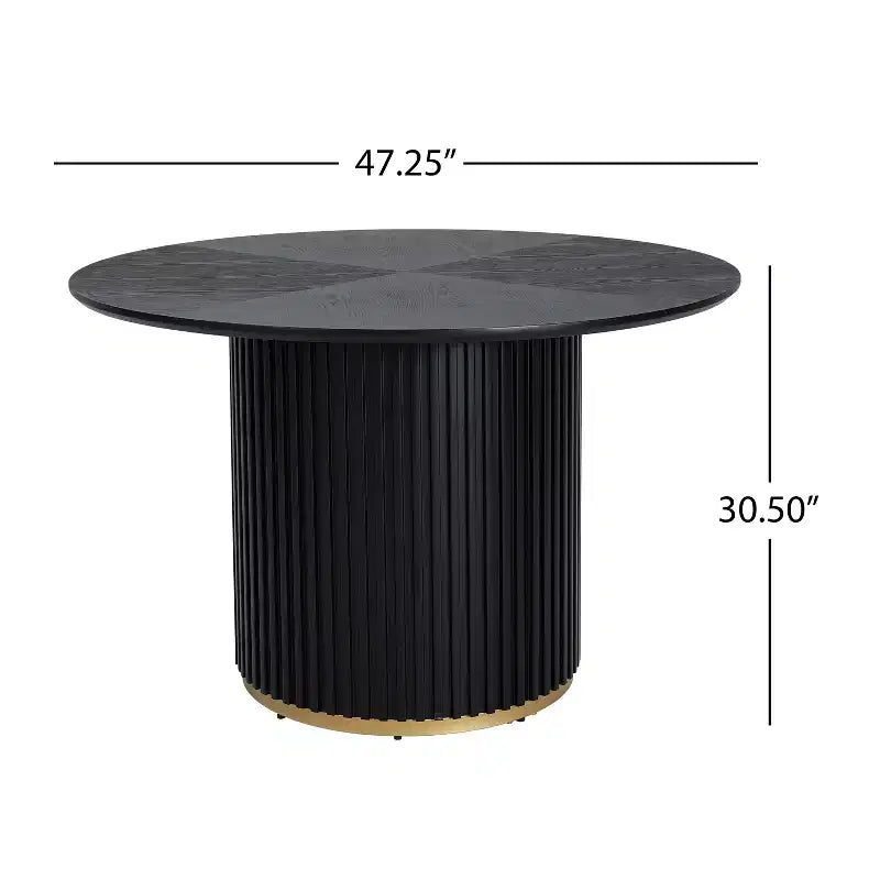 Christopher Knight Home Sonal - Ensemble de salle à manger moderne de 5 pièces avec table ronde et 4 chaises rembourrées en bois d'hévéa