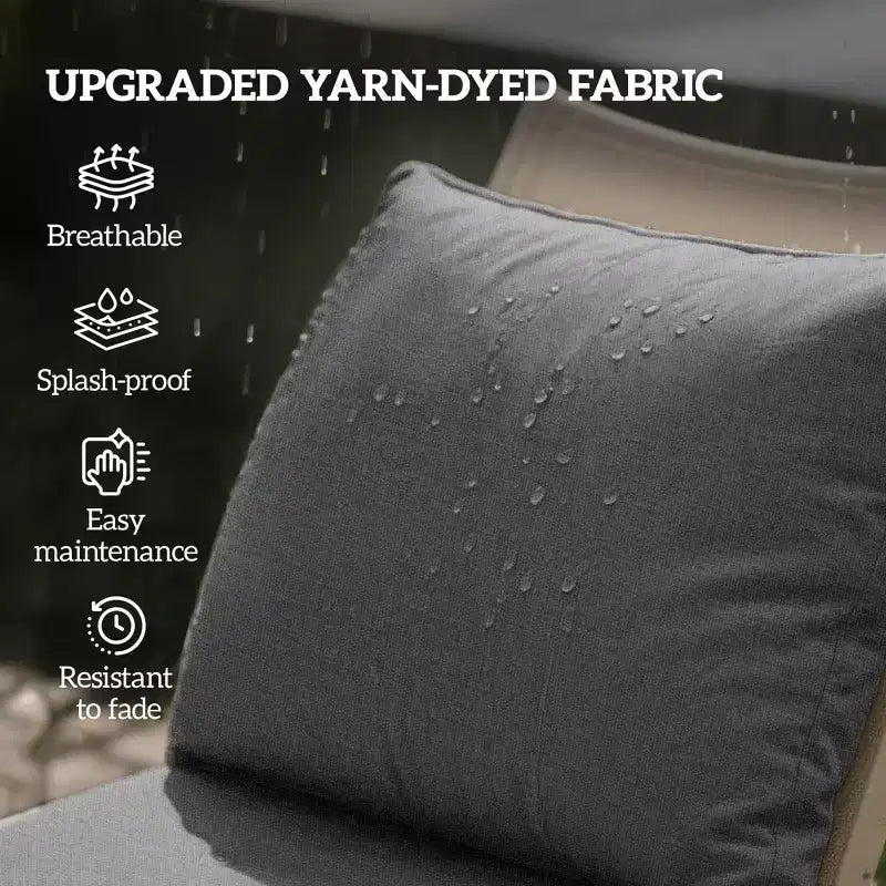 4 coussins de chaise de patio avec assise et dossier, ensemble de coussins de rechange résistants à la décoloration