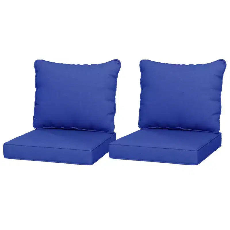4 coussins de chaise de patio avec assise et dossier, ensemble de coussins de rechange résistants à la décoloration