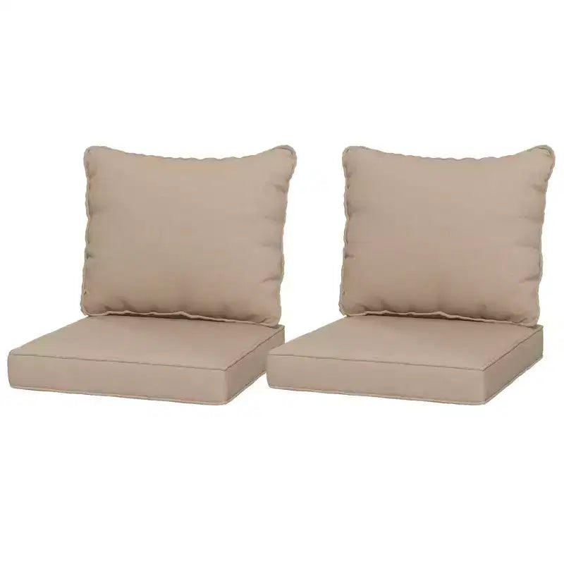 4 Patio Chair Cushions with Seat & Backrest, Fade Resistant Seat Replacement Cushion Set
