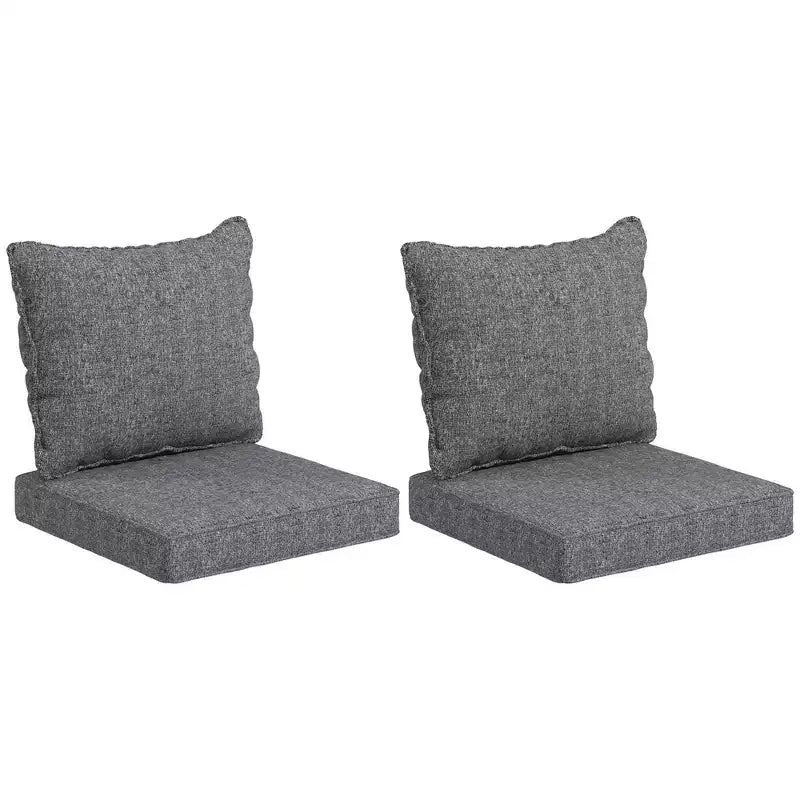 4 coussins de chaise de patio avec assise et dossier, ensemble de coussins de rechange résistants à la décoloration