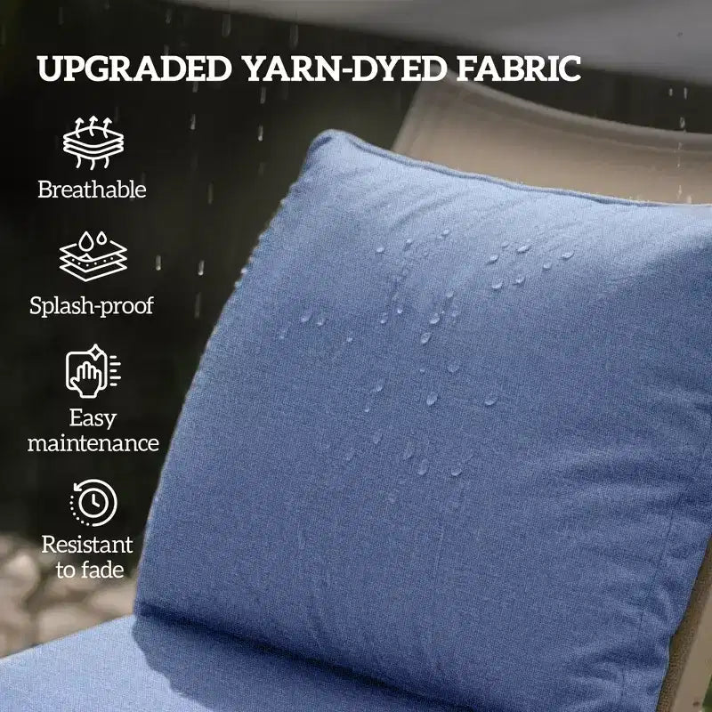 4 coussins de chaise de patio avec assise et dossier, ensemble de coussins de rechange résistants à la décoloration