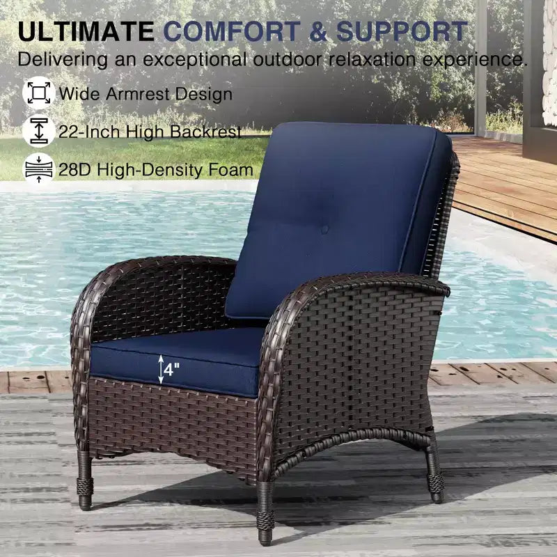 Ensemble de patio extérieur UPTIOT : 2 chaises en osier et 2 poufs pour un confort et une durabilité ultimes