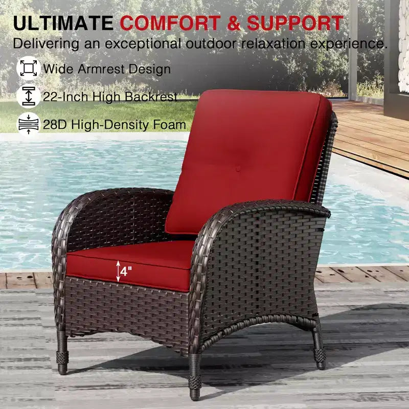 Ensemble de patio extérieur UPTIOT : 2 chaises en osier et 2 poufs pour un confort et une durabilité ultimes