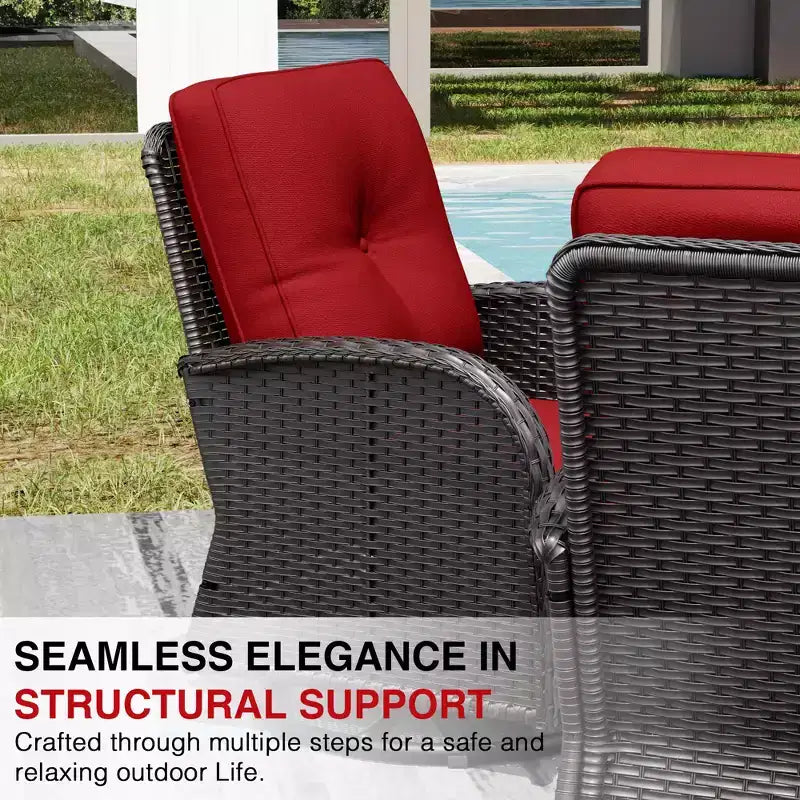 Ensemble de patio extérieur UPTIOT : 2 chaises en osier et 2 poufs pour un confort et une durabilité ultimes