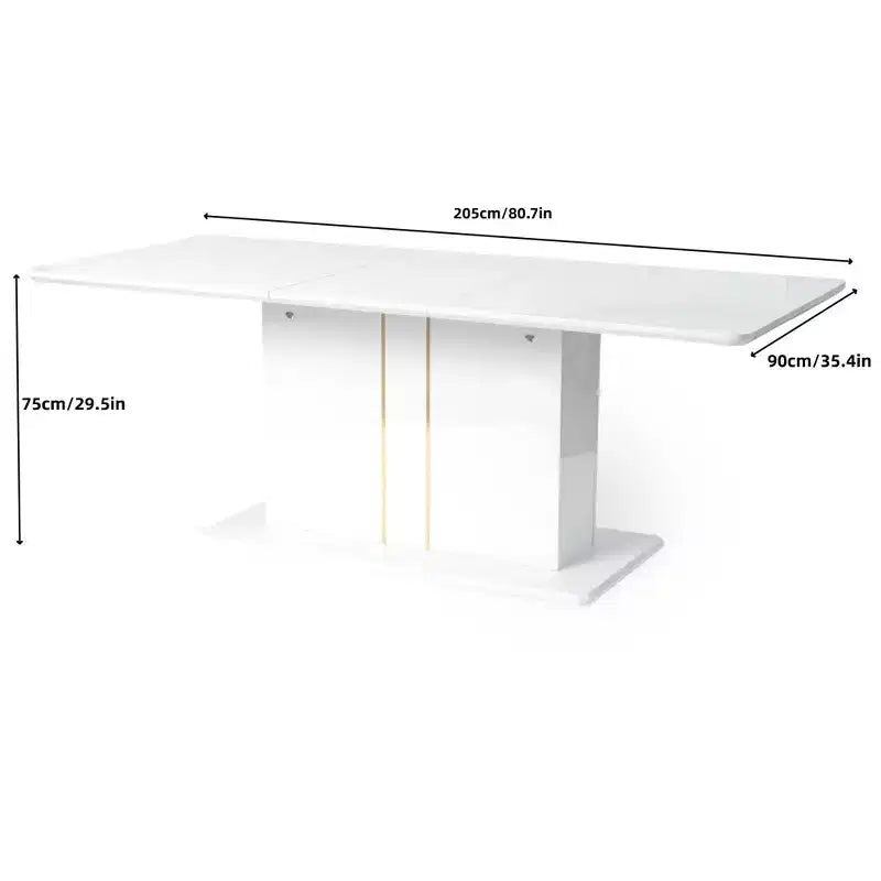 Ensemble de salle à manger 7 pièces FurnitureR pour 6 personnes, table à manger moderne en MDF avec 6 chaises rembourrées en suède, ensemble de table de cuisine et salle à manger avec pieds en métal pour la maison
