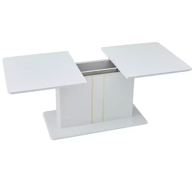 Ensemble de salle à manger 7 pièces FurnitureR pour 6 personnes, table à manger moderne en MDF avec 6 chaises rembourrées en suède, ensemble de table de cuisine et salle à manger avec pieds en métal pour la maison