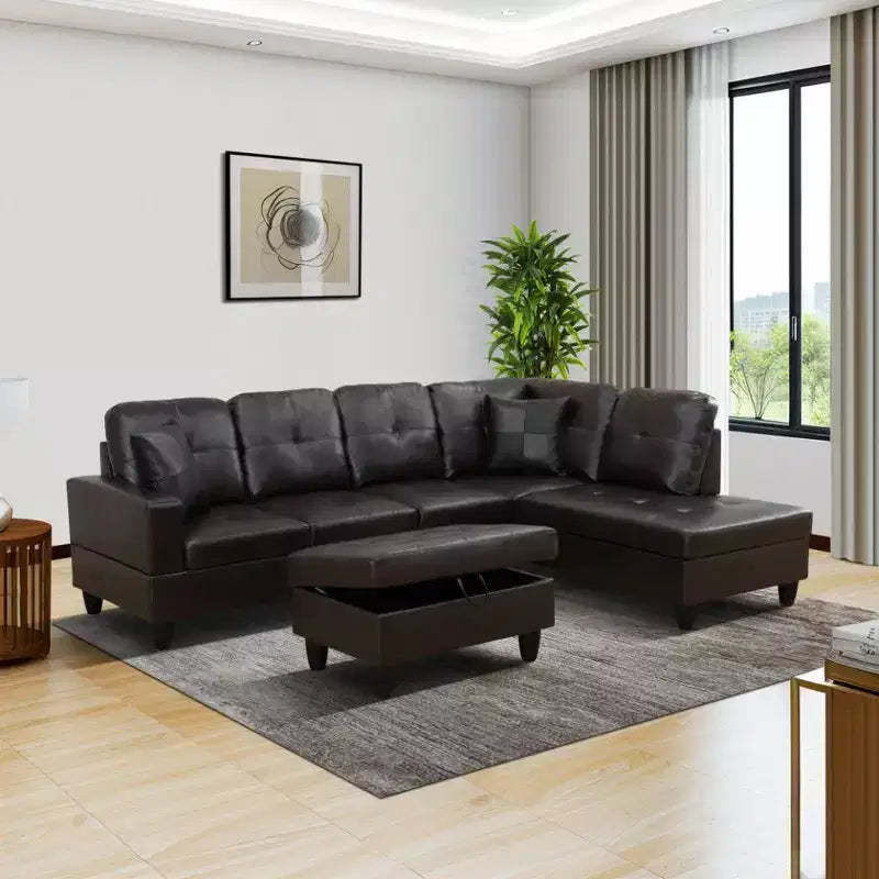Elevate Your Space with Our Luxurious Brown Semi-PU Sofa C Combining Comfort, Style, and Innovation