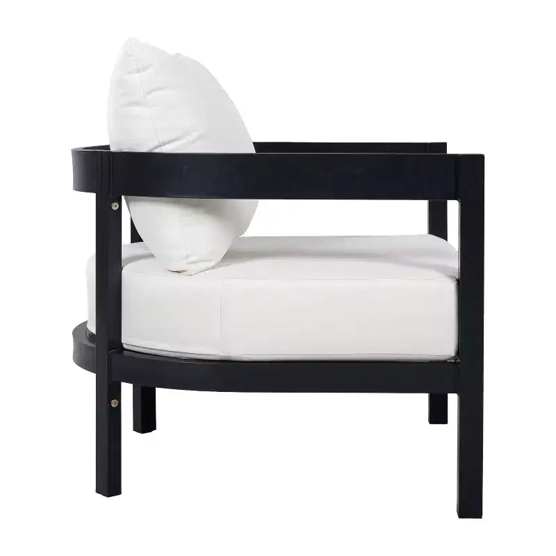 GDFStudio Estella, ensemble de conversation moderne d'extérieur en aluminium 4 pièces avec table basse en verre