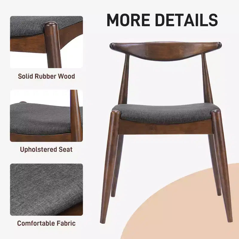 Ensemble de salle à manger minimaliste en bois pour 4 personnes, ensemble de table rectangulaire 5 pièces pour petits espaces avec 4 chaises rembourrées pour la cuisine