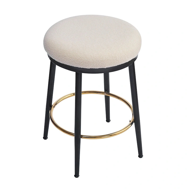 Tabourets de comptoir sans dossier ronds Altrium Modern rembourrés de 24,75 pouces avec cadre en fer (ensemble de 4) par Christopher Knight Home