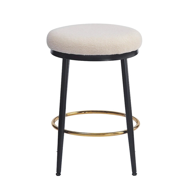 Tabourets de comptoir sans dossier ronds Altrium Modern rembourrés de 24,75 pouces avec cadre en fer (ensemble de 4) par Christopher Knight Home