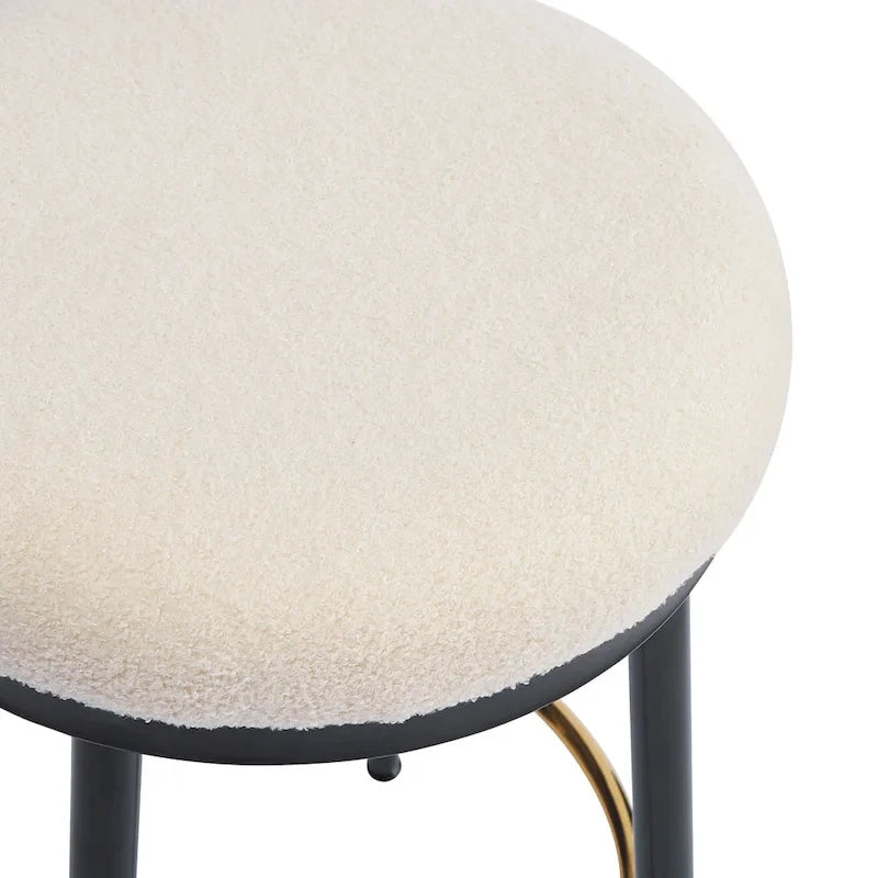 Tabourets de comptoir sans dossier ronds Altrium Modern rembourrés de 24,75 pouces avec cadre en fer (ensemble de 4) par Christopher Knight Home