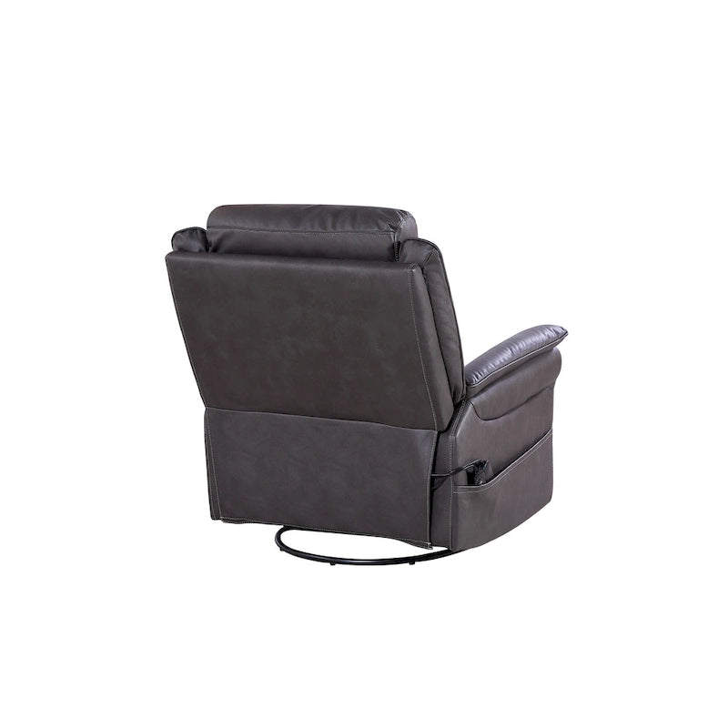 Christopher Knight Home - Fauteuil inclinable pivotant et basculant Harrison Soft Power avec chauffage et massage, accoudoirs rembourrés, pour les espaces de vie