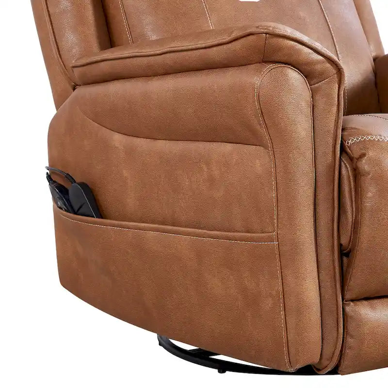Christopher Knight Home - Fauteuil inclinable pivotant et basculant Harrison Soft Power avec chauffage et massage, accoudoirs rembourrés, pour les espaces de vie