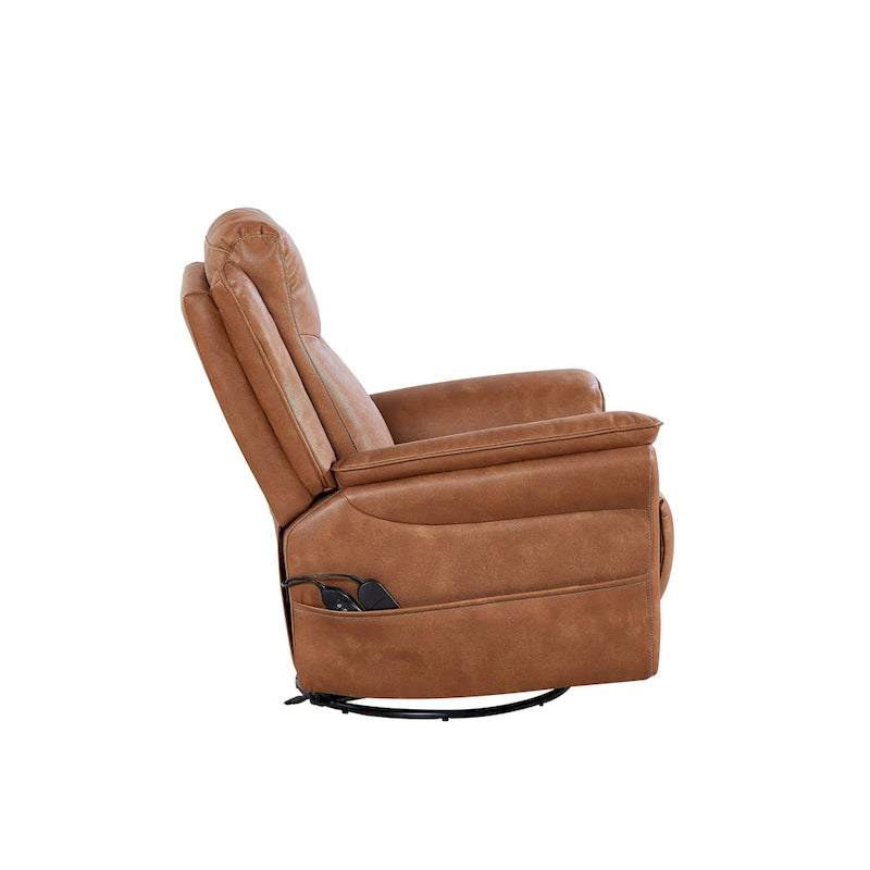 Christopher Knight Home - Fauteuil inclinable pivotant et basculant Harrison Soft Power avec chauffage et massage, accoudoirs rembourrés, pour les espaces de vie