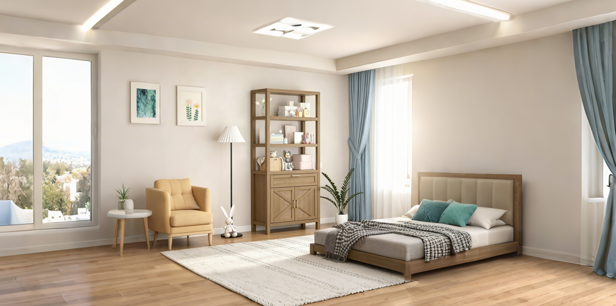 Étagère Bibliothèque Haute de 71" avec Armoire et Tiroir, Étagère à Livres de Ferme à 5 Niveaux avec Meuble de Rangement pour Chambre à Coucher, Salon