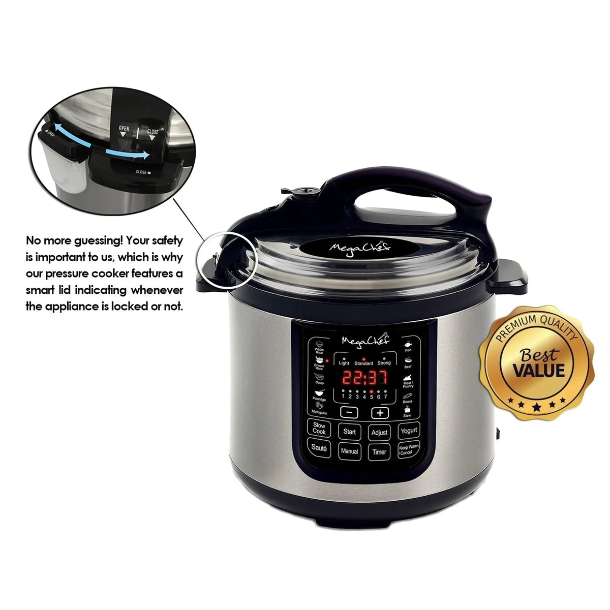 Autocuiseur numérique de comptoir MegaChef d'une capacité de 8 pintes
