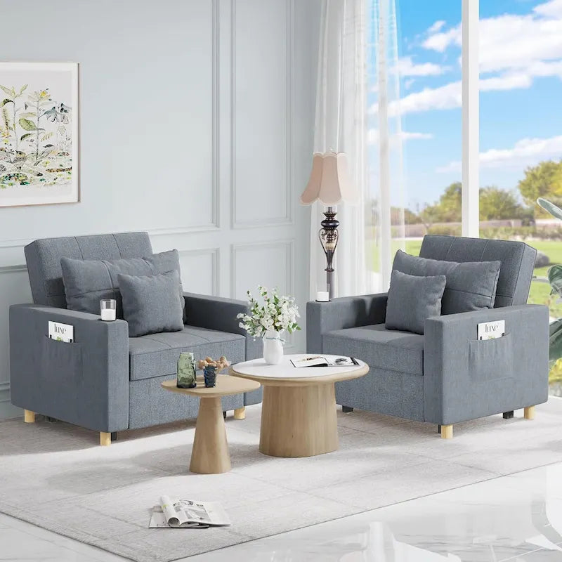 Fauteuil convertible 3-en-1, plusieurs coloris, une place