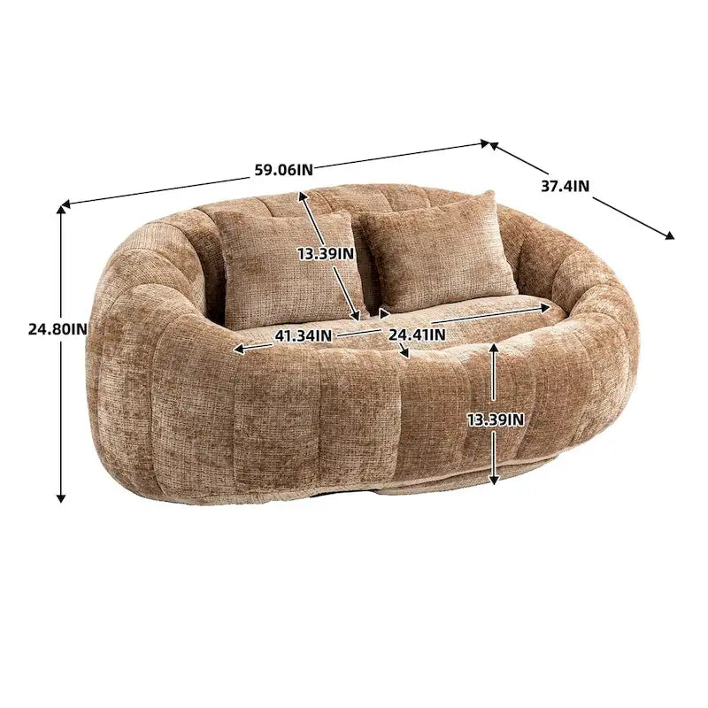 Fauteuil poire paresseux en chenille