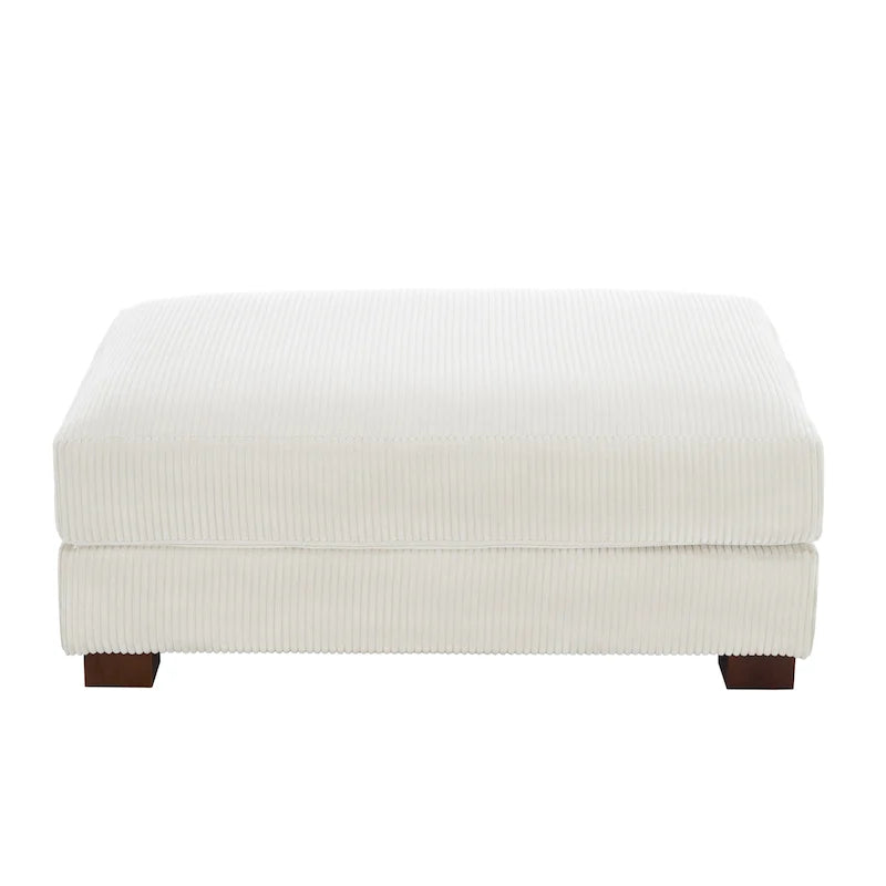 Pouffe d'appoint oversize en velours côtelé moderne