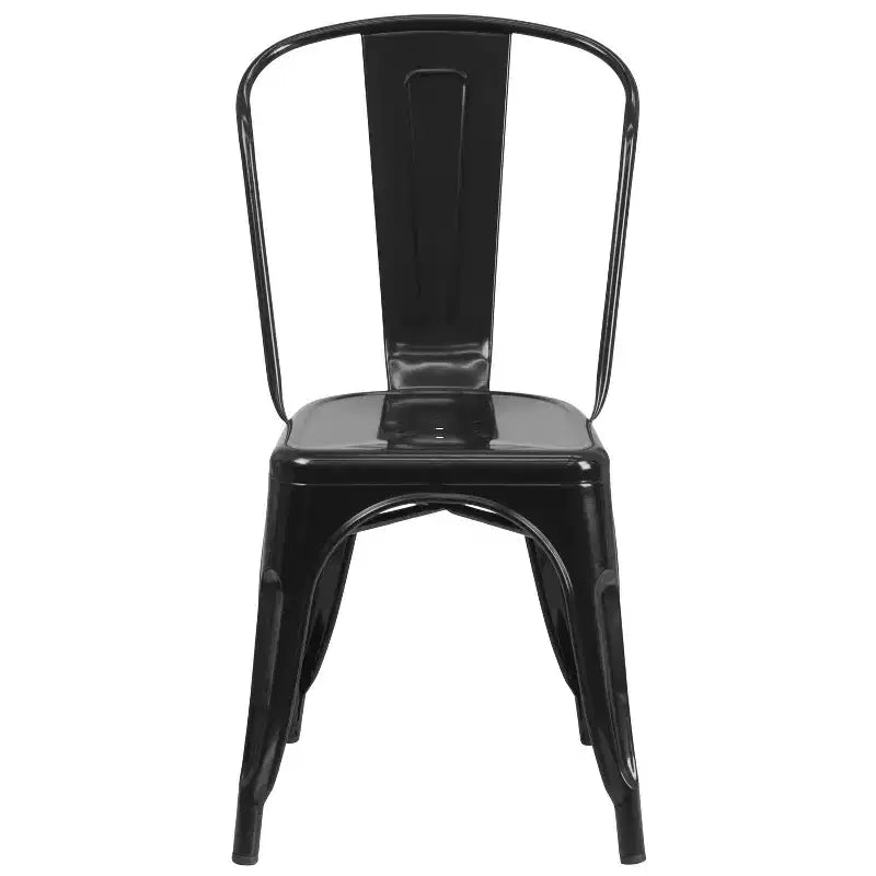Ensemble table carrée métallique 80 cm qualité commerciale Flash Furniture avec 4 chaises empilables pour intérieur/extérieur