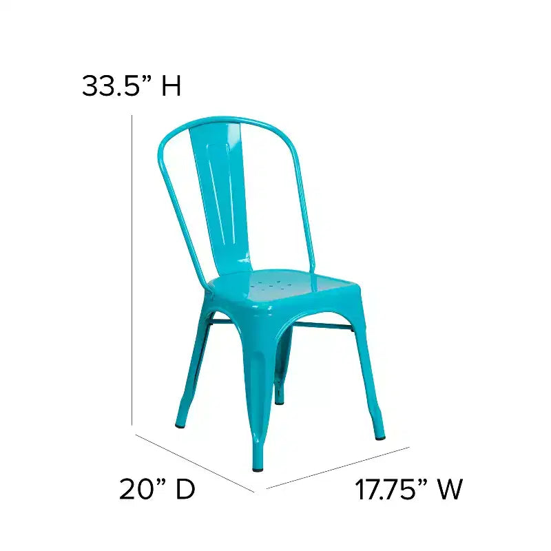 Ensemble table carrée métallique 80 cm qualité commerciale Flash Furniture avec 4 chaises empilables pour intérieur/extérieur