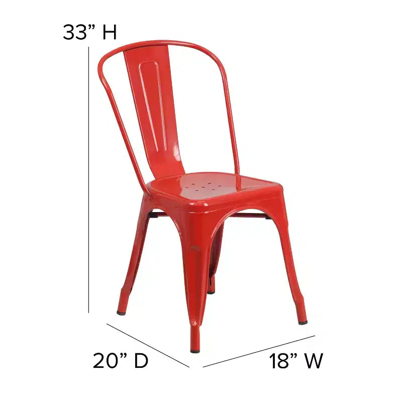 Ensemble table carrée métallique 80 cm qualité commerciale Flash Furniture avec 4 chaises empilables pour intérieur/extérieur