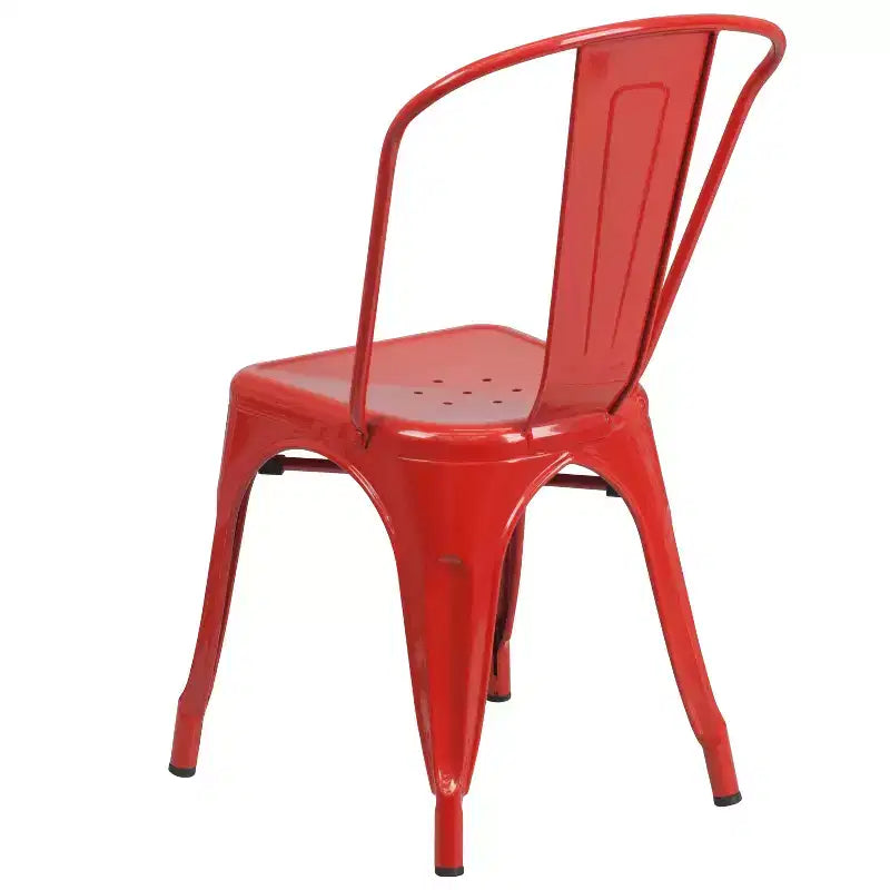 Ensemble table carrée métallique 80 cm qualité commerciale Flash Furniture avec 4 chaises empilables pour intérieur/extérieur
