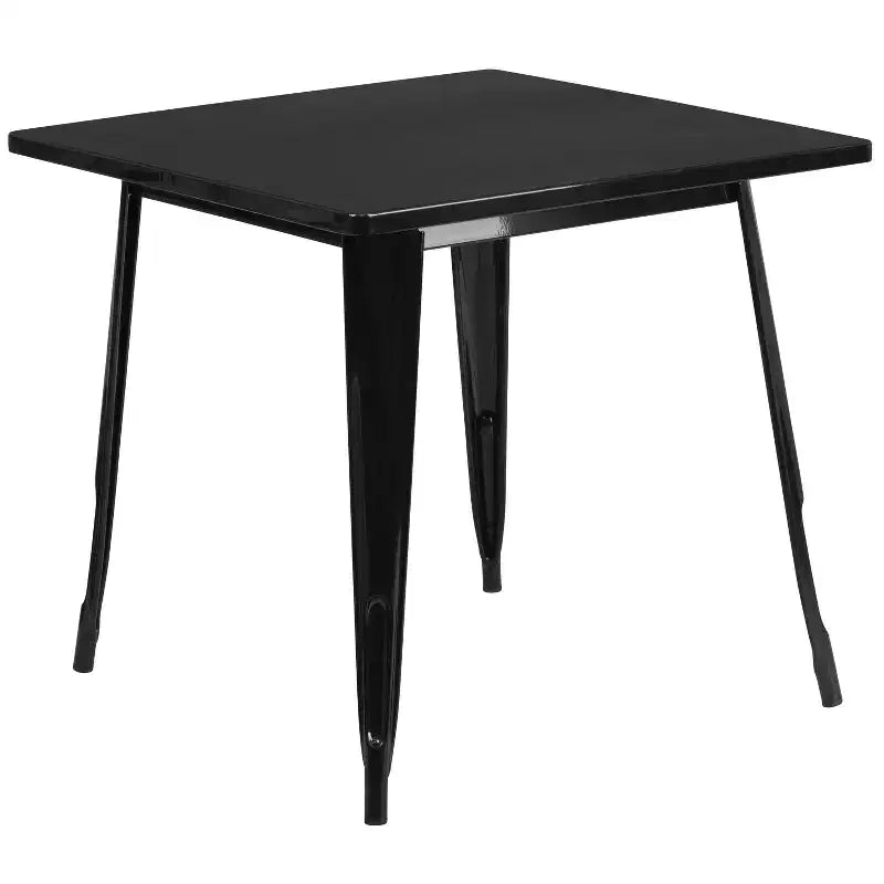 Ensemble table carrée métallique 80 cm qualité commerciale Flash Furniture avec 4 chaises empilables pour intérieur/extérieur