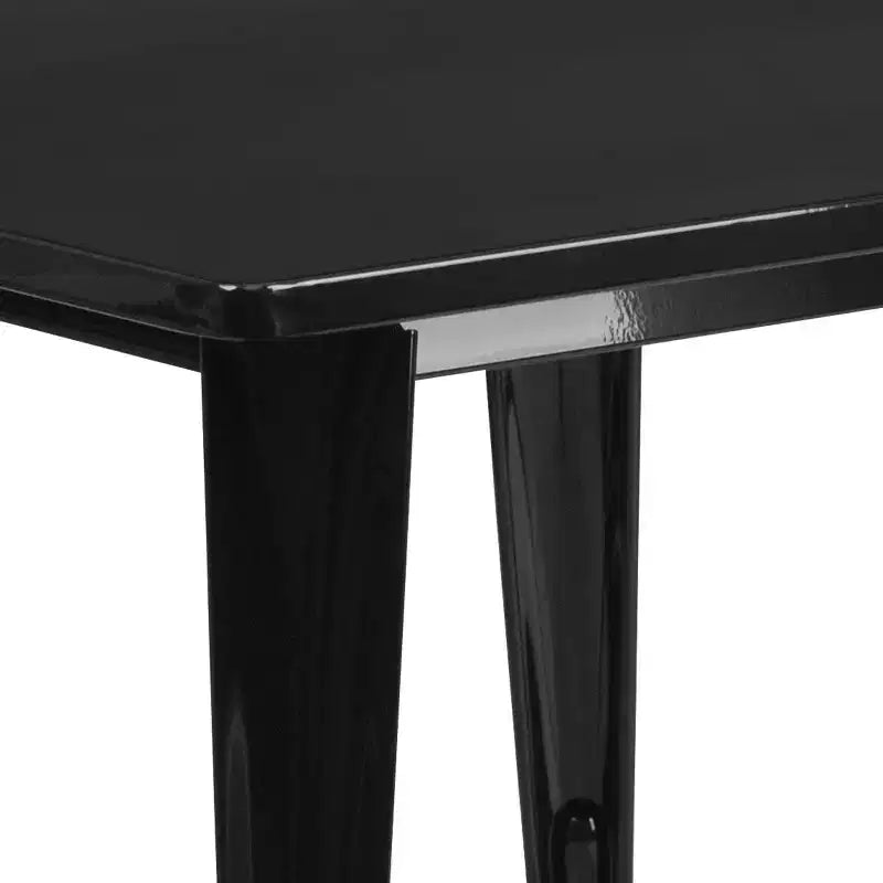 Ensemble table carrée métallique 80 cm qualité commerciale Flash Furniture avec 4 chaises empilables pour intérieur/extérieur