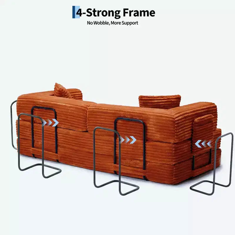 Canapé-lit convertible 5-en-1 de 205 cm (80,7 po) – Velours côtelé, 544 kg (1200 lb), sans assemblage