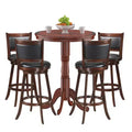 Costway 5pcs Pub Table Set 30'' Round Bar Height Table & 4pcs Swivel Bar Stools