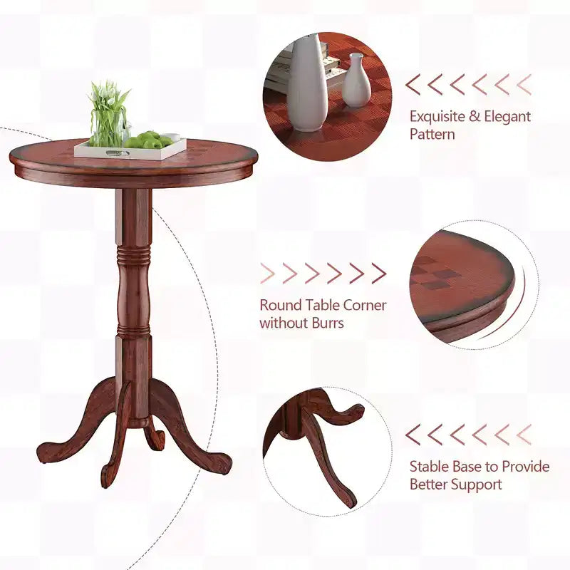 Ensemble de table de pub Costway 5 pièces Table ronde de 76 cm de hauteur de bar et 4 tabourets de bar pivotants