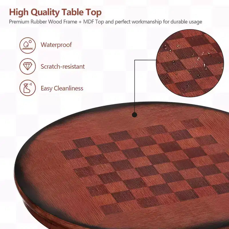 Ensemble de table de pub Costway 5 pièces Table ronde de 76 cm de hauteur de bar et 4 tabourets de bar pivotants
