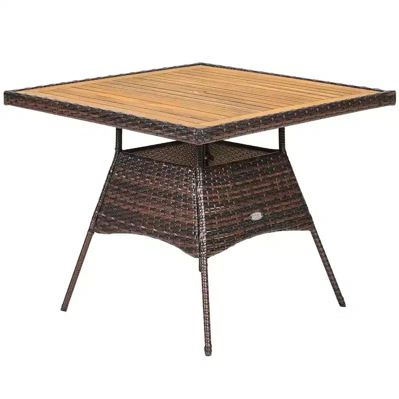 Ensemble de salle à manger Costway 5 pièces en rotin pour patio, chaises avec accoudoirs, plateau de table en bois