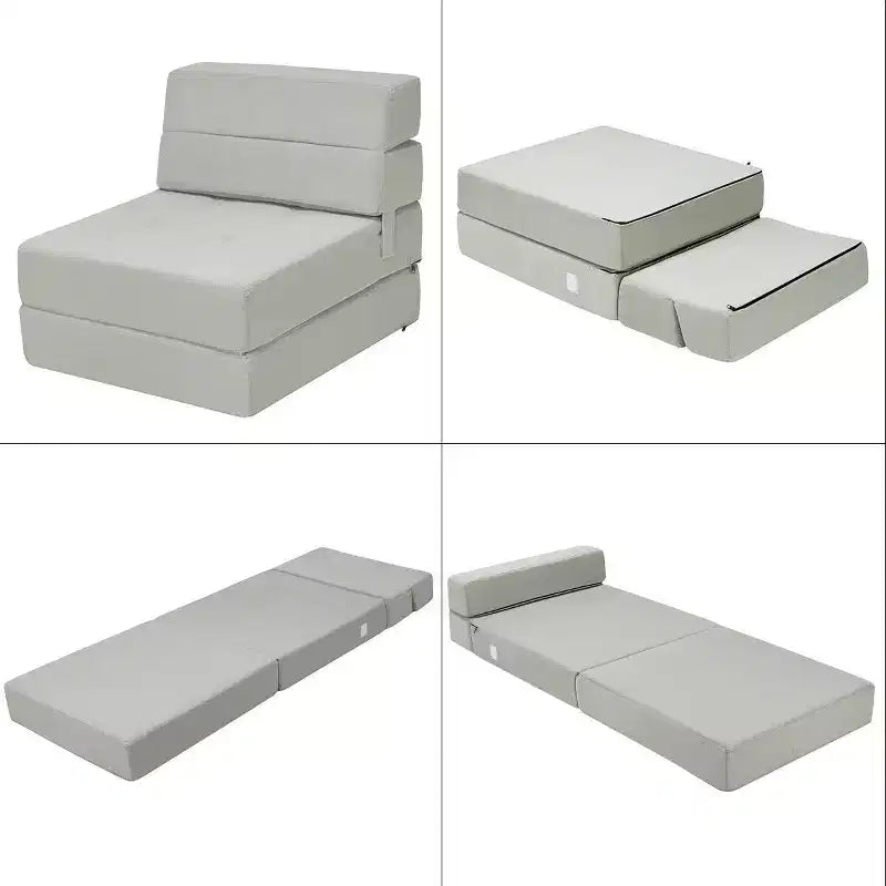 Costway Fauteuil Pliant Convertible 3 Positions Lit d'Appoint Canapé-Lit Lit Pliable Gris