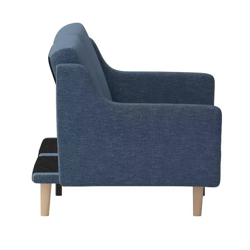 Flash Furniture Delphine Canapé-Lit Futon Convertible Premium avec Dossier Inclinable, Accoudoirs Courbés et Pieds en Bois Massif