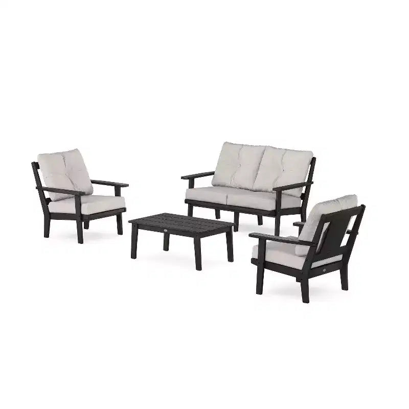 POLYWOOD Ensemble de conversation d'extérieur 4 pièces Prairie Deep Seating avec causeuse