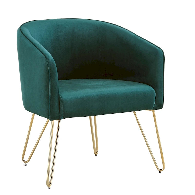 Fauteuil d'appoint Bette en velours finition dorée par iNSPIRE Q Bold