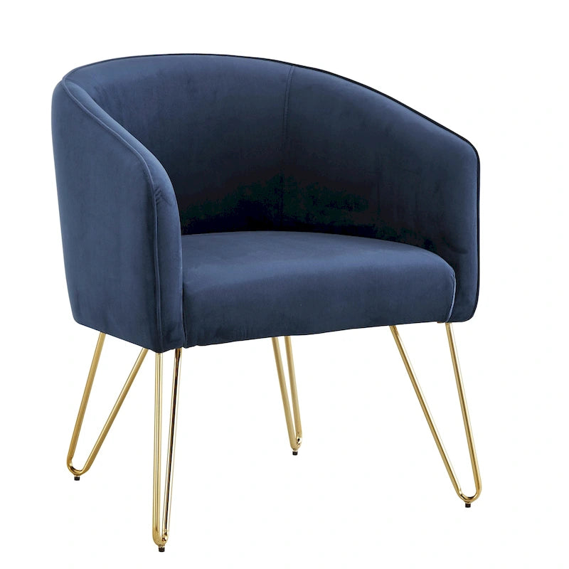 Fauteuil d'appoint Bette en velours finition dorée par iNSPIRE Q Bold